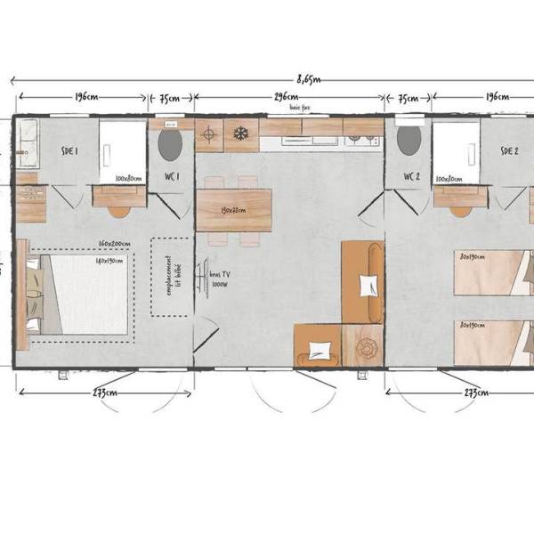 2 bedrooms planta